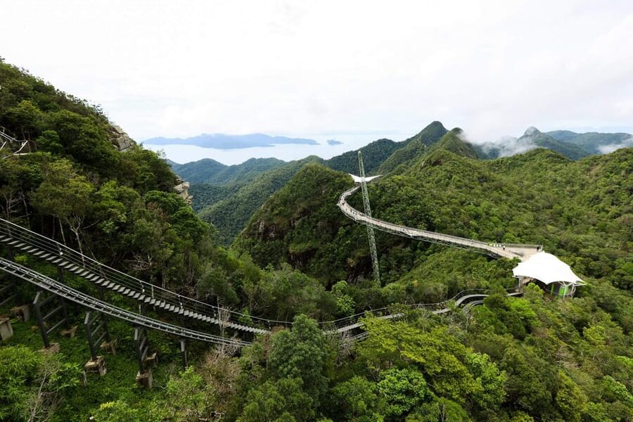 Langkawi: Skycab Cable Car Ticket Options - Walking the curved SkyBridge above the trees