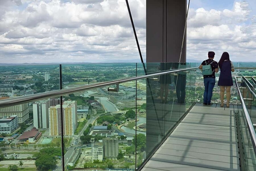 Melaka: The Shore Sky Tower Admission Ticket - History displays beside the skyline